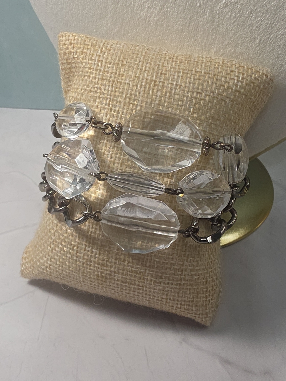 Clear Crystal Beaded Wrap Bracelet - Women Jewelry